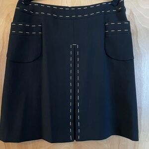 Carlisle Black Skirt with White Stitching